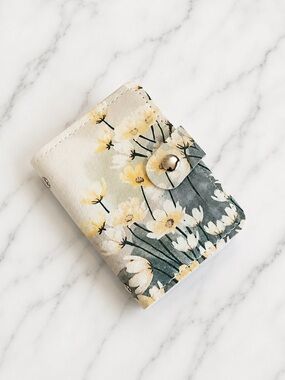 Floral Snap Card Wallet - Yellow & Green Floral Print